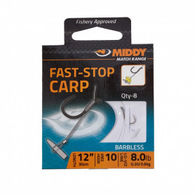 MIDDY Fast-Stop Carp Hooks-to-Nylon (Long - 12")