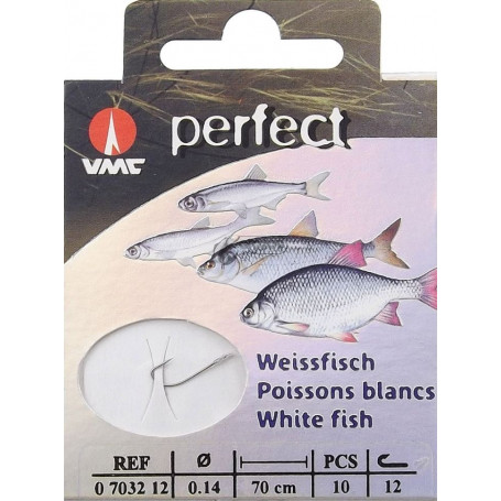 Вързани куки VMC Perfect White fish CRYSTAL за фин риболов на мирни риби.