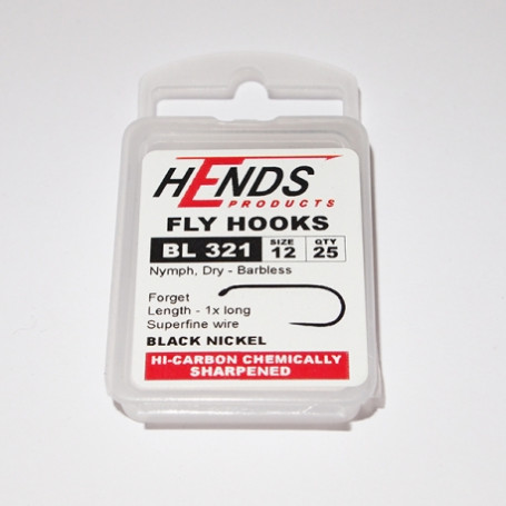 Hends Dry / Nymph Fly Hooks 321 BL N12