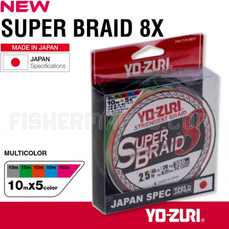 Плетено влакно Super Braid x8 Multicolor 300м YO-ZURI
